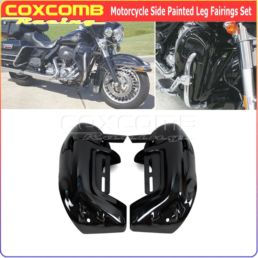 Black Mounting bracket Motocycle Lower Vented Leg Fairing Glove Box For Harley Touring Road King Street Glide FLT FLHT 1983-2012