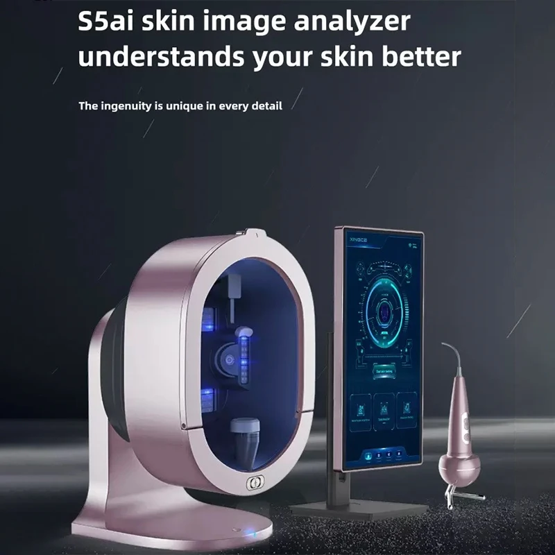 جهاز اختبار بشرة الوجه الأعلى تقييمًا، كاميرا عالية الدقة، محلل البشرة، كشف زيت الرطوبة، تقرير في الوقت الحقيقي، استخدام صالون التجميل #1