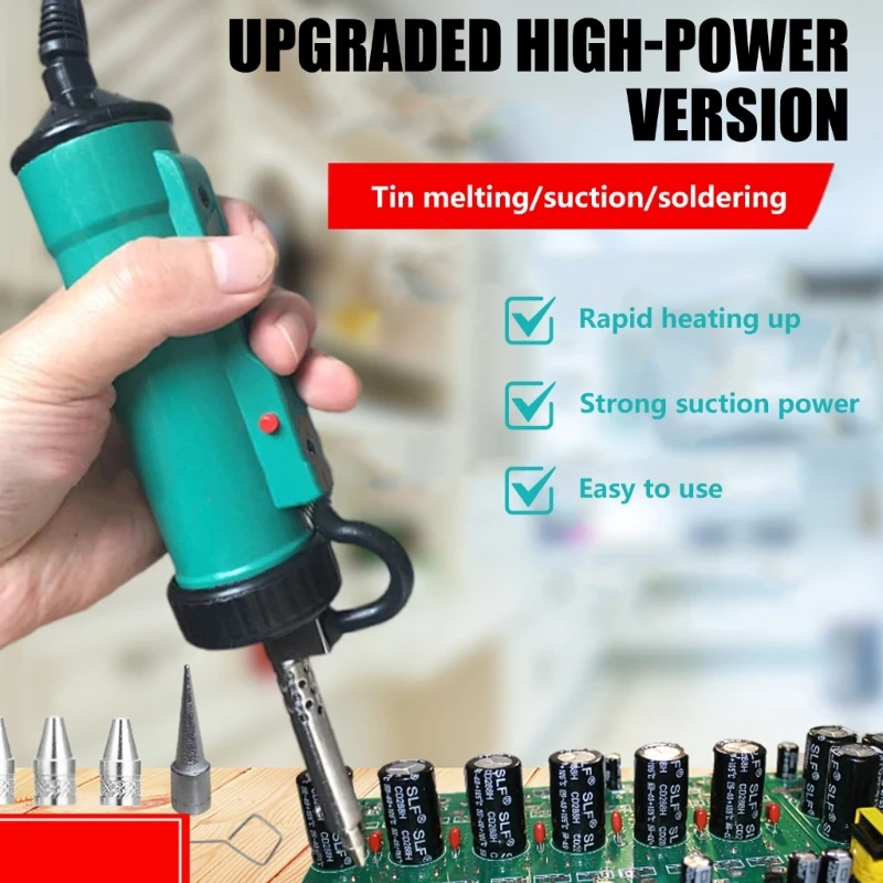 Tin Sucker Remove Pump Portable with 3 Suction Nozzle Vacuum Soldering New Desoldering Machine Electric Solder 220V Automatic