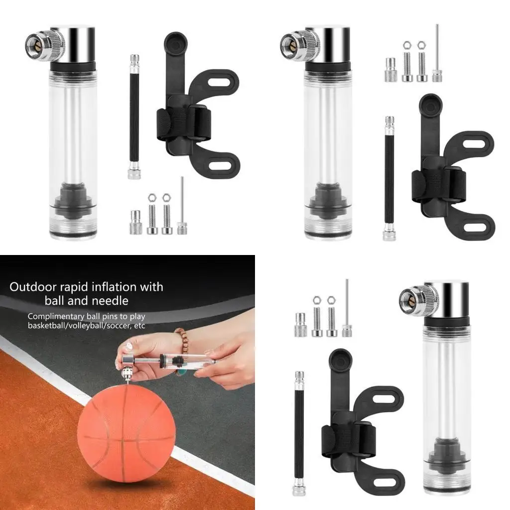 R6FE Small Bike Tire Set Presta and Schrader Portable 120PSI Telescopic Barrels