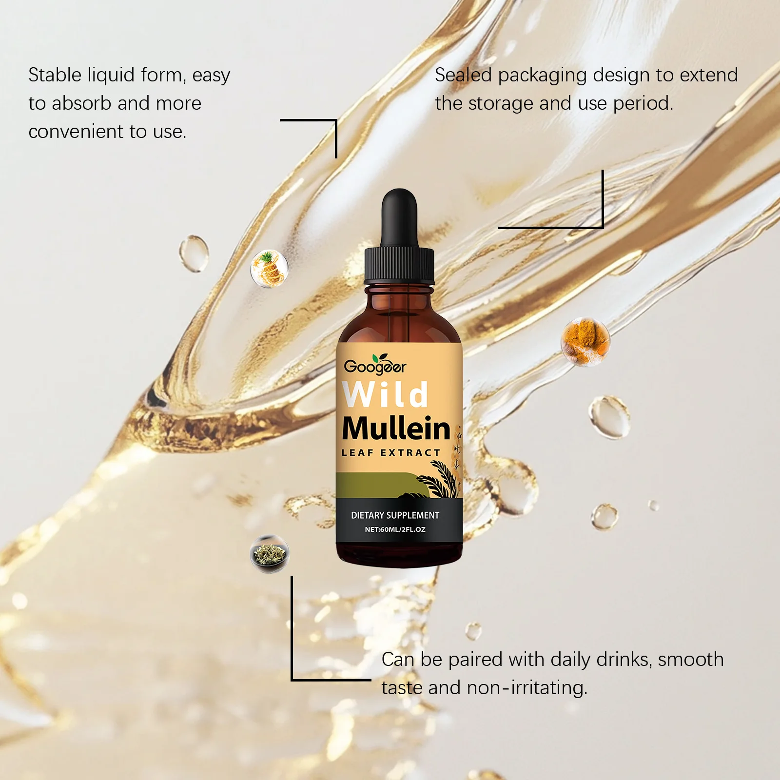 Herbal Lung Cleanse Drops Respiratory Support Soothe Throat Clear Nasal Congestion Detox Lung Care Liquid Supplement