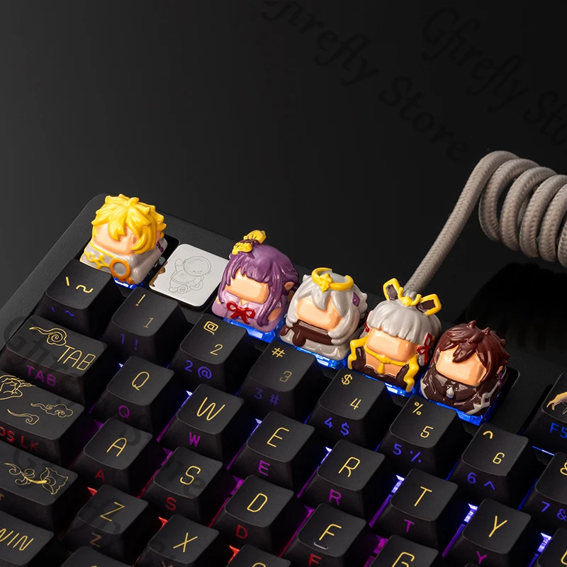 

Genshin Impact Raiden Shogun Paimon Kforce Three-dimensional Craft Kamisato Ayaka Collection Playing Keyboard Cosplay Keycap
