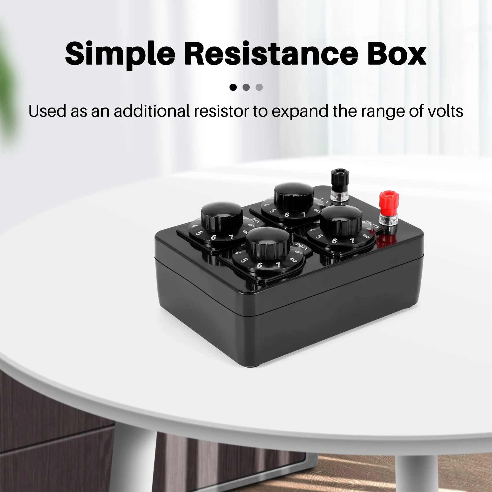 Instrumento de ensino de resistor de década variável de precisão de caixa de resistência simples de 0-9999 Ohm