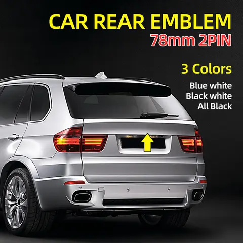 1 pz 78mm 2 Spilli 51141970248 Bagagliaio Posteriore Dell'automobile Baule Distintivo Dell'emblema Logo Accessori per BMW E66 E53 X5 E71 F25 E70 F26 F15 F16 F10