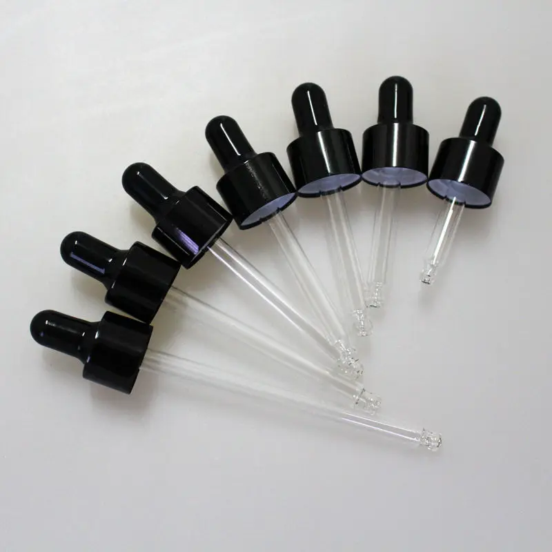 Black Cap Aluminum Dropper Lid with Latex Head,Match with 5ml\10ml\15ml\20ml\30ml\50ml\100ml Essential Oil Bottle