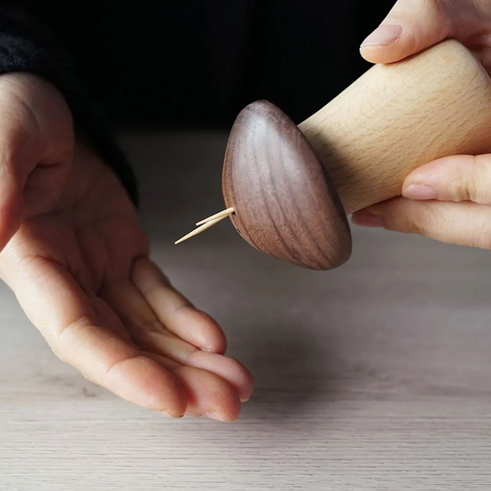 

Creative Wooden Box Mushroom-Shaped Household Creative Toothpick Box Storage Organizer For Home Kitchen Dust-Proof Decor