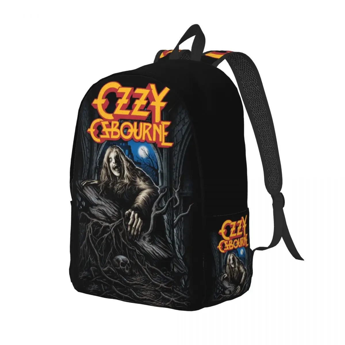 Aangepaste Ozzy Osbourne Prince Of Darkness Canvas Rugzak Dames Basic Boekentas voor School College Heavy Metal Band Rock Bags