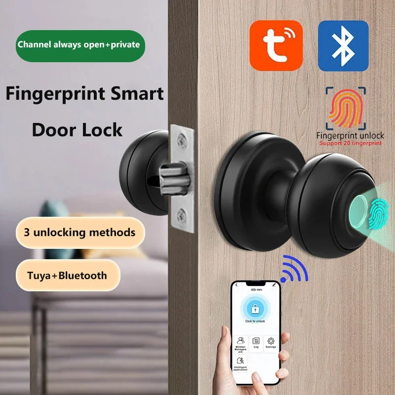 Vingerafdrukslot Voor Tuya Bluetooth-Compatibel Smart Lock Keyless Entry Biometrische Vingerafdruk Type-C En Mechanische Sleutel Ontgrendeling