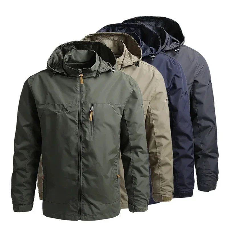 

Military Hooded Coat 7XL Men Windbreaker Jackets Waterproof Male Combat Jackets Men Autumn Outdoor Hiking Biking Bomber Outwear