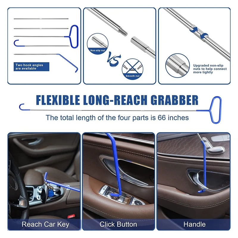 24 PCS Car Emergency Kit With Car Window Wedge,  Wedge Pump, Remote Handle, Automatic Cutting And Extraction Tool