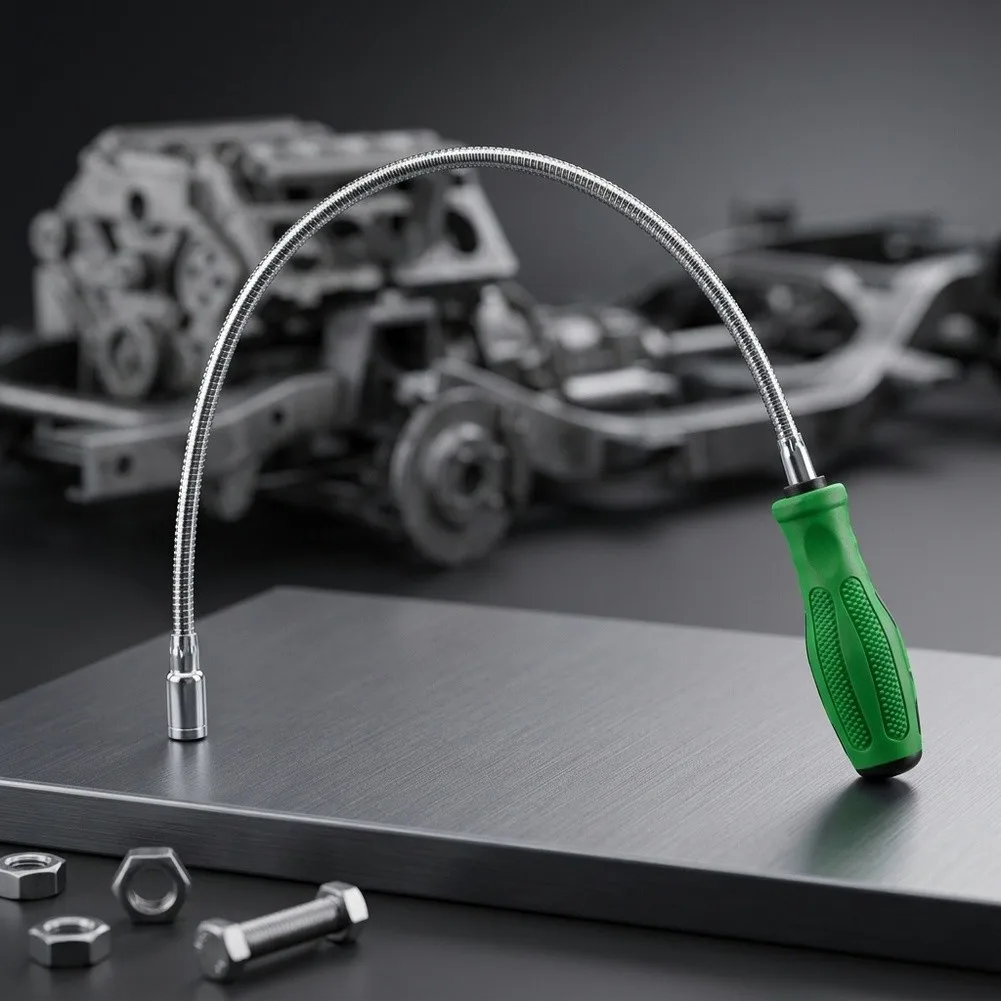 Flexible Shaft Magnetic Pickup Tool with High Strength Magnet for Automotive Electrical and Mechanical Field Work
