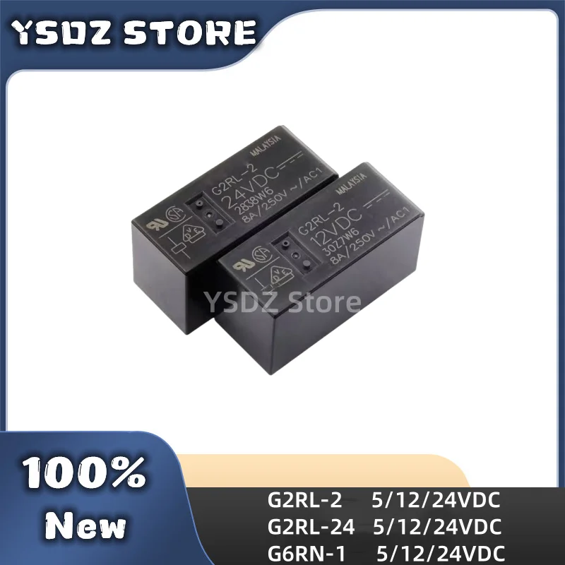 10 шт./лот OMRON G2RL-2 G2RL-24 G6RN-1 24 В постоянного тока 12 В постоянного тока 5 В постоянного тока подлинное оригинальное 8-контактное реле G2RL-2-DC24V G6RN-1-DC12 В постоянного тока 5 В
