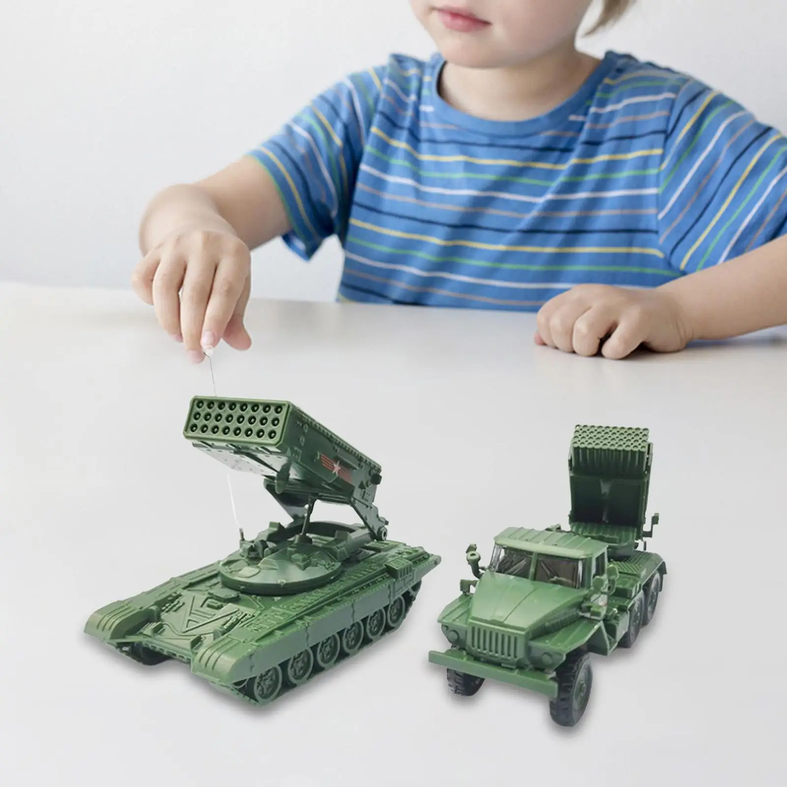 2 Stuks 1:72 Schaal Tank Model Meisjes Jongen Educatief Speelgoed 4d Tank Puzzel Speelgoed