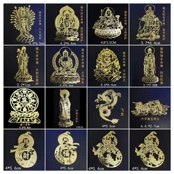 Buddha Zodiac Patron Saint Metal Sticker Gourd Akasagarbha Lucky Decal for Phone Decor