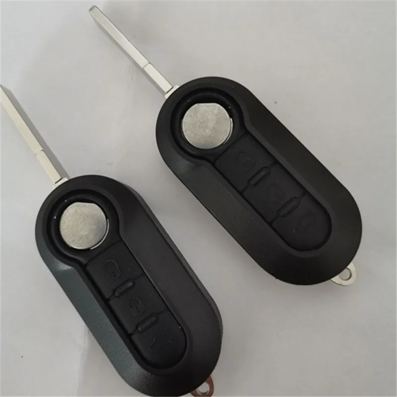 2pcs For Fiat 500 Panda Punto Bravo 3 Buttons Normal Flip Remote Car Key Shell Blank Case Housing Fob Keyless SIP22 Blade