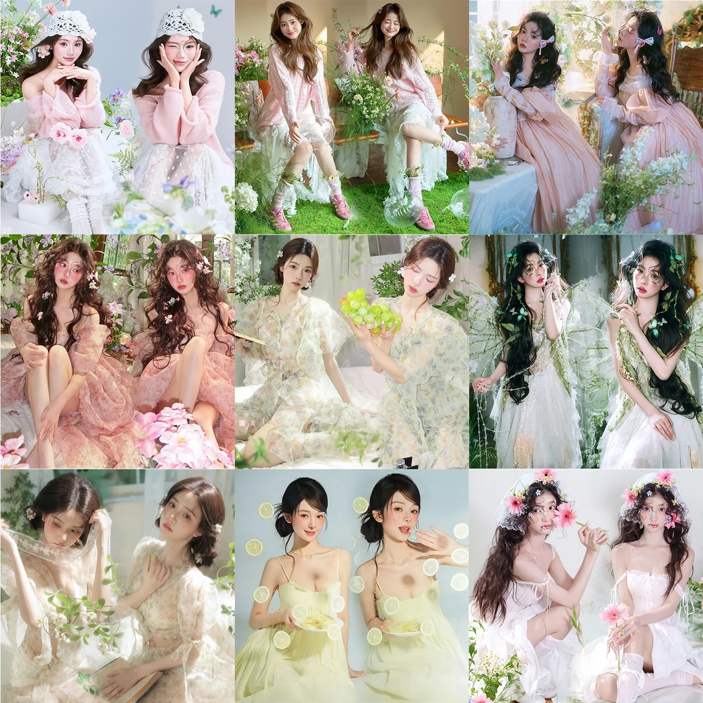 New Spring  Clean Bright Girl Style Photography Clothes Studio Art Photo Shooting Costume Ethnic Stage Performance Dress