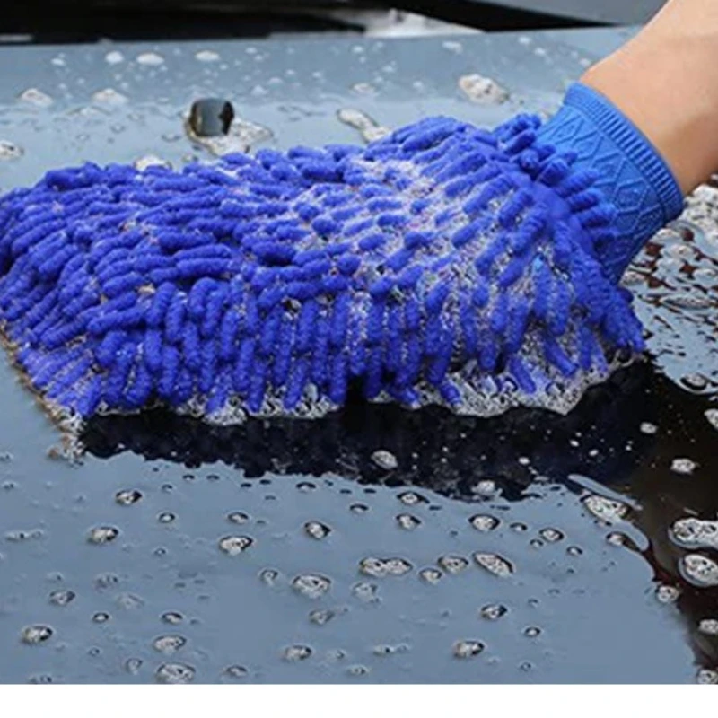 Car Chenille Gloves Car Cloth, Car Wash Gloves, Chenille Dust Gloves Double-sided Multi-Color Optional Floor Cleaning
