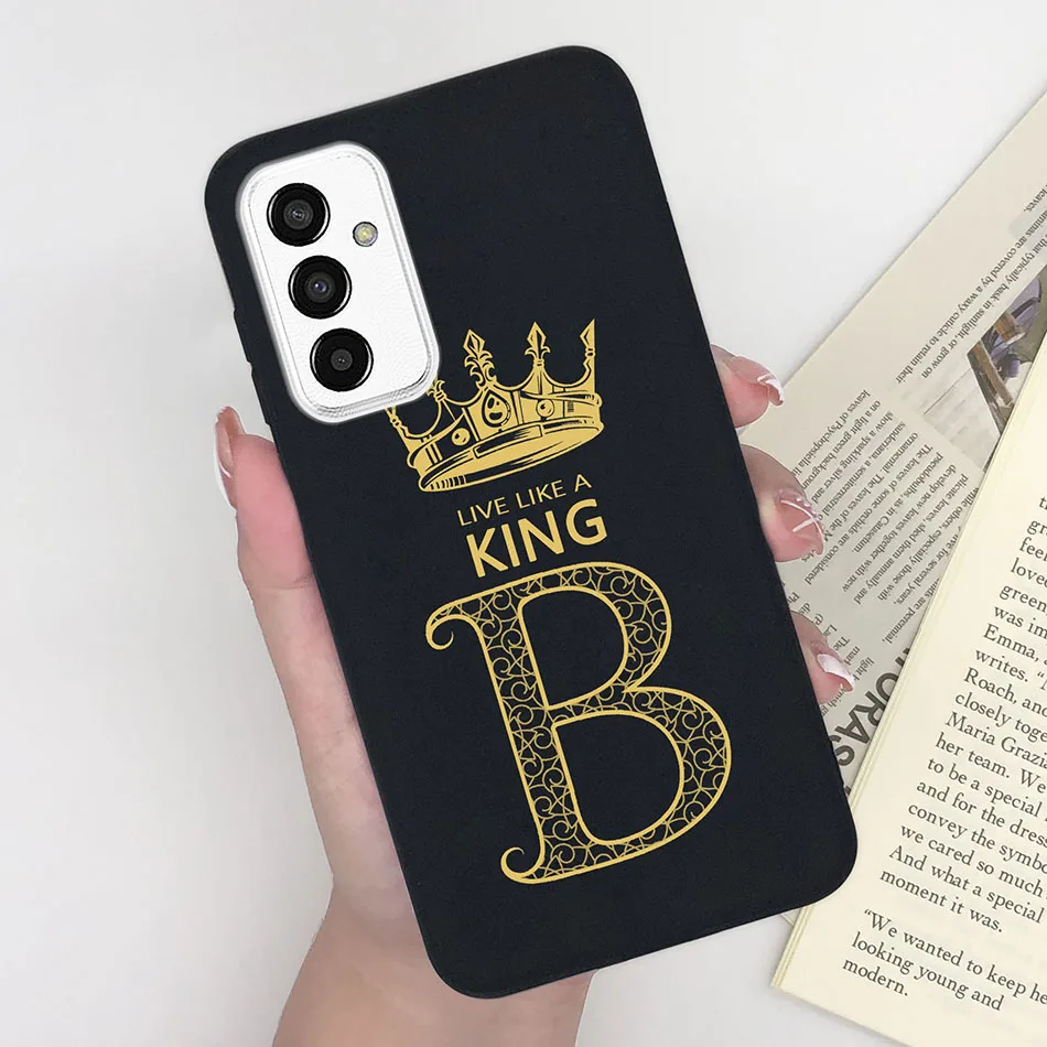 Phone Case For Samsung Galaxy M13 M13 India 4G Pretty Luxury Crown Letter Soft Silicon Back Cover Couple Advanced Sense Shell