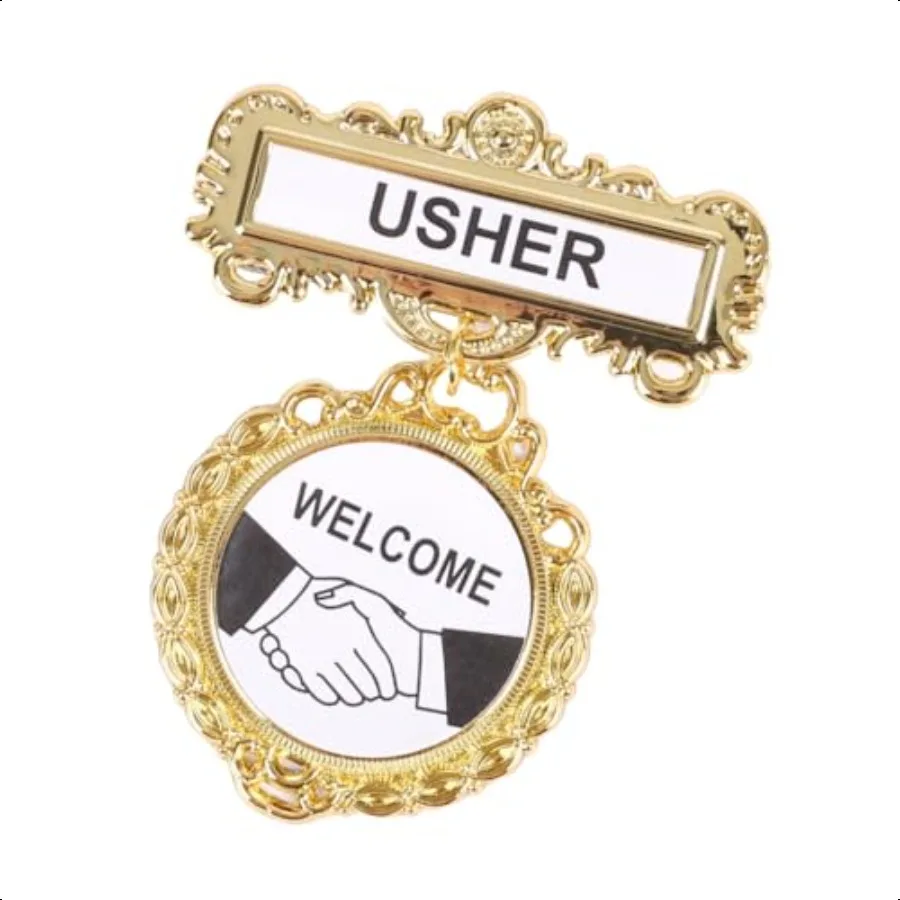 

Значок Usher, значок церковного лидерства, значок безопасности, многоразовые значки для церковных встреч, приветственный значок для Usher Fancy Ro