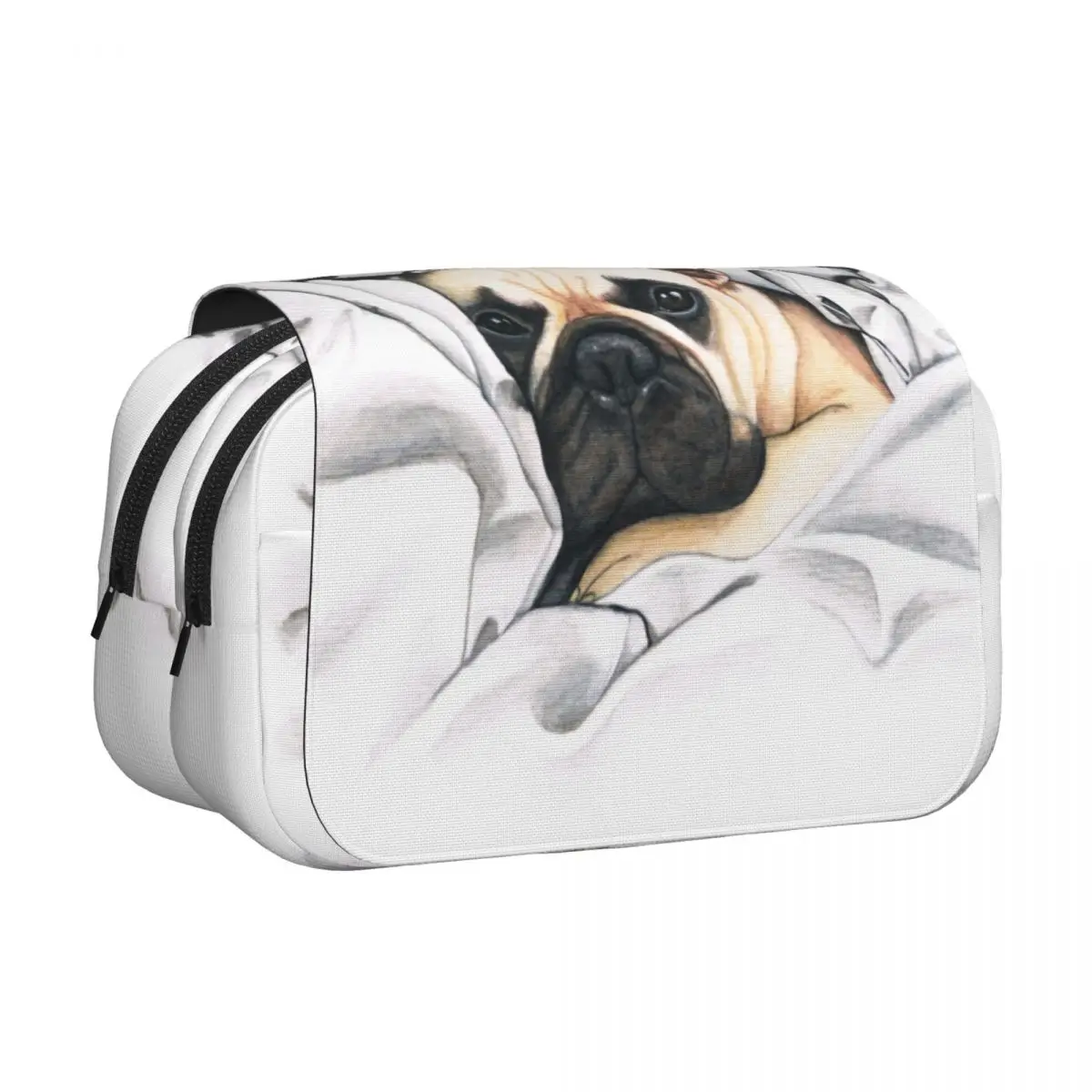 

Двойной пенал-раскладушка с изображением французского бульдога для любителей животных, сумка-органайзер для ручек, школьный пенал на молнии для студентов