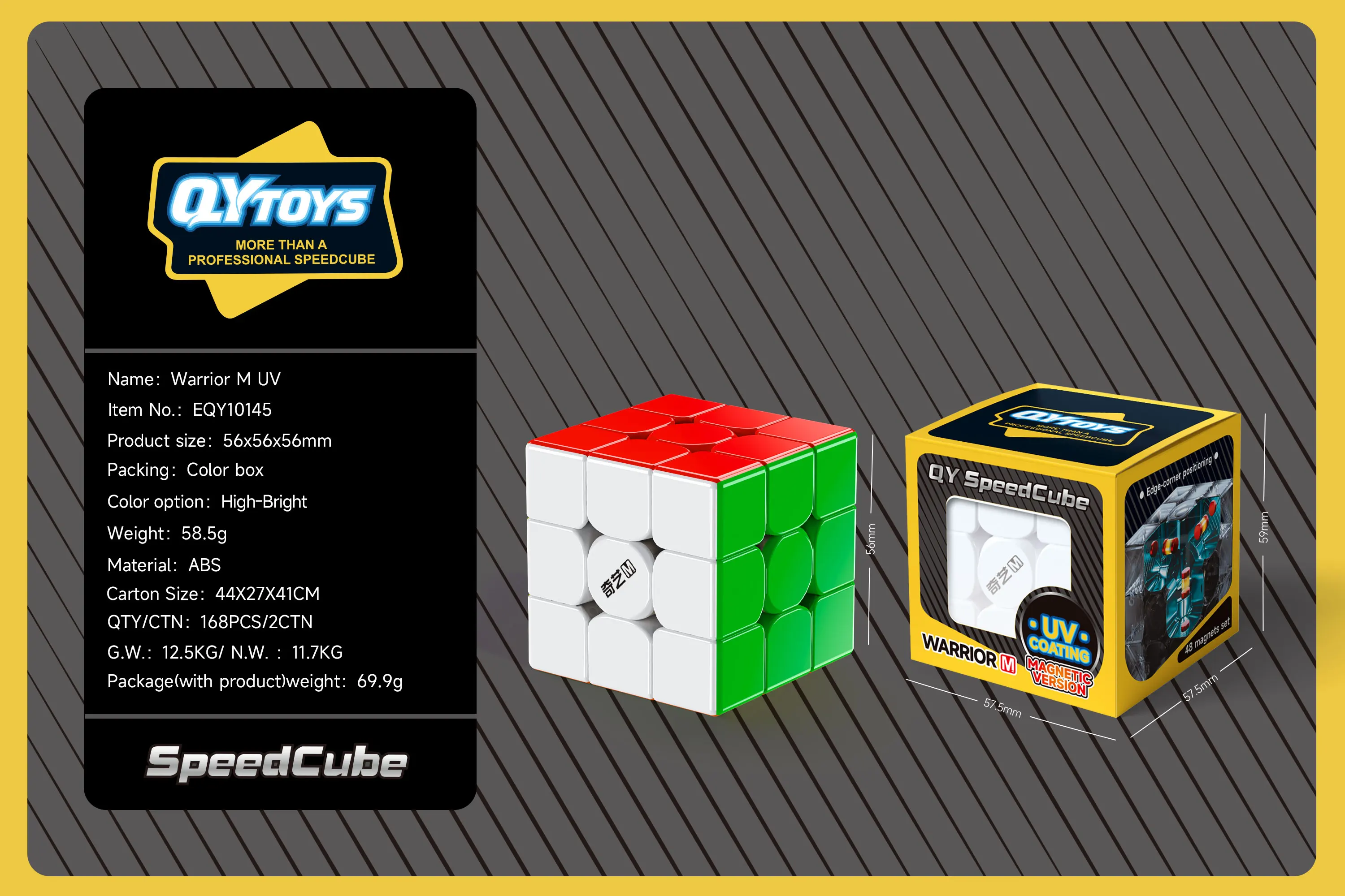 Qiyi Warrior M UV 3X3 Magnetischer Magic Speed Cube Spielzeug Qiyi Warrior UV Puzzle Professionelles Spiel Kinderspielzeug – Detail 12