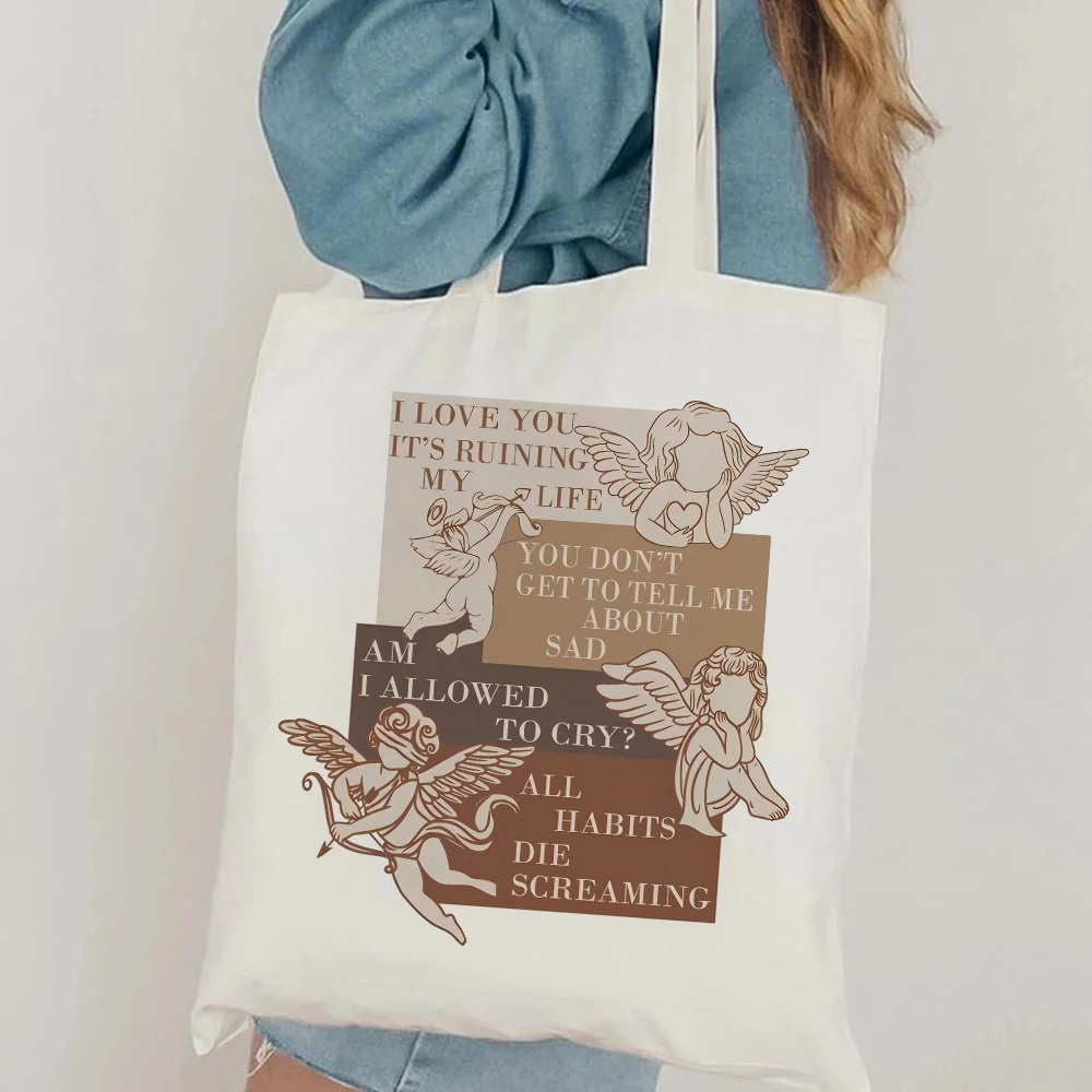 

I Love You Its Ruining My Life Canvas Tote Bag Shoulder Bag Makeup Bag Foldable Travel Gifts for Women