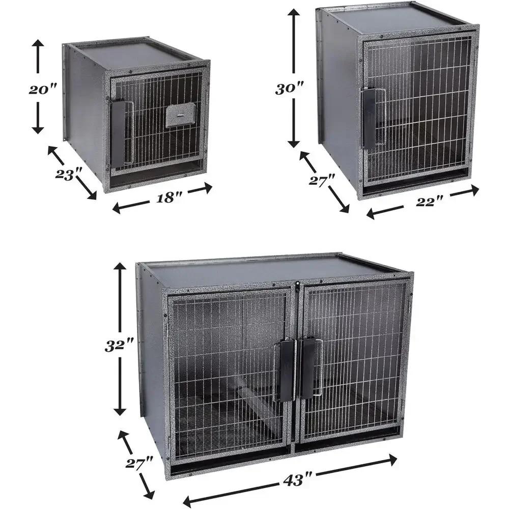Compact Graphite Dog Kennel Cage