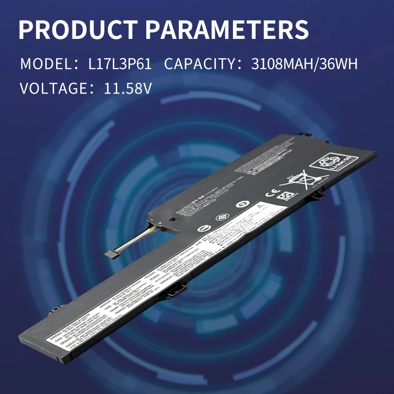 Somi-batterie l17l3p61 für lenovo, l17c3p61, l17m3p61, l17m3p61, lenovo ideapad 320s-13ikb (81ak) yoga 720-12ikb yoga 330-11igm