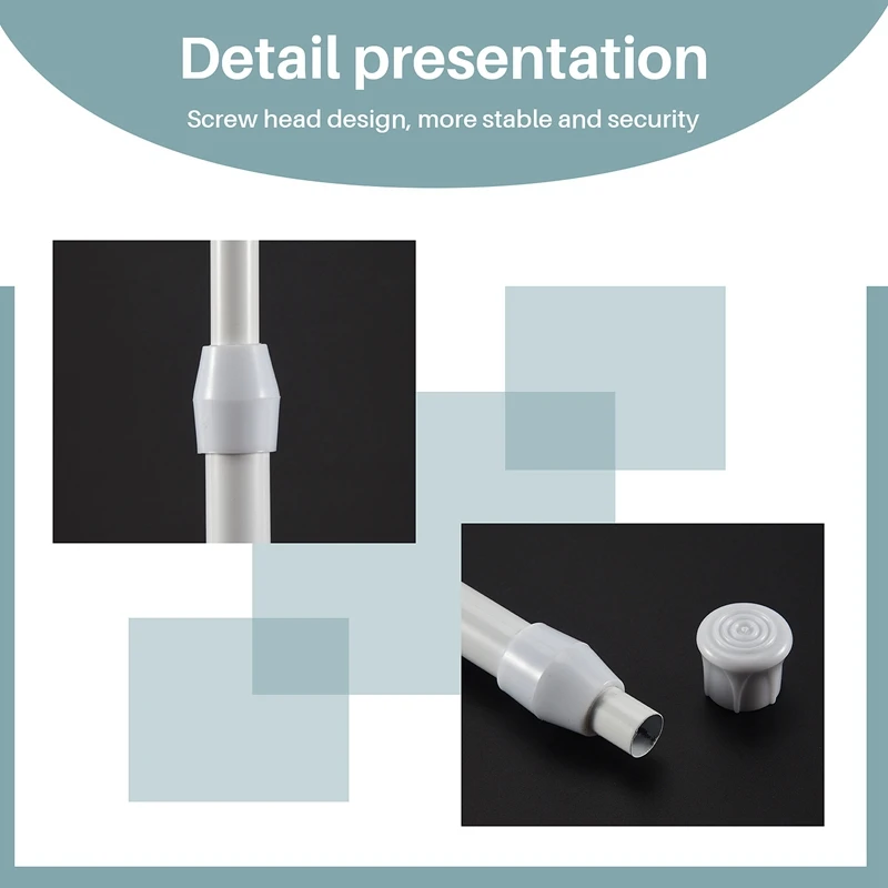 FULL-Telescopic Shower Rod Shower Curtain Rod Telescopic Rod Rod Shower White