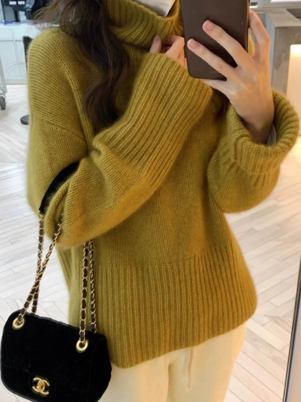 2023 Turtleneck 100 cashmere sweater for women Autumnwinter thickened pullover sweater loose sweater