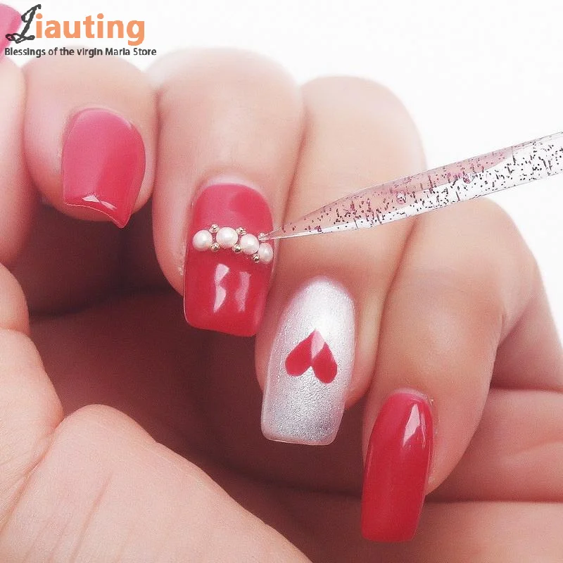 10 conjunto de ferramentas de manicure com caneta pontilhadora de cristal bloco em forma de coração e lixa de madeira para polimento de unhas e modelagem acessórios de cuidados