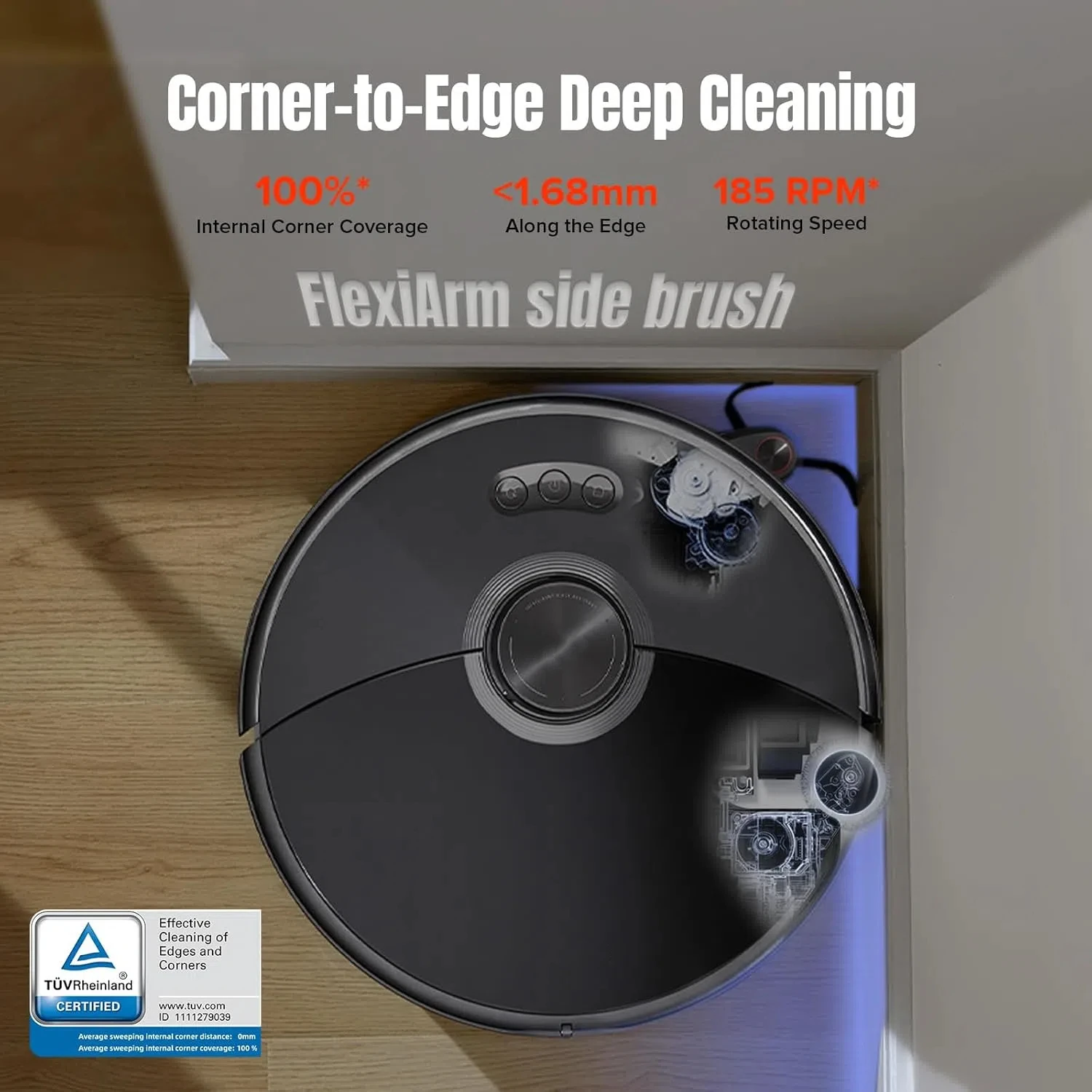 مكنسة روبوت ذكية ممتازة AI 2025 - ممسحة رطبة/جافة عالية الشفط بقوة 10000 باسكال مع تنظيف صوتي (تنظيف ذاتي، تجنب العوائق)