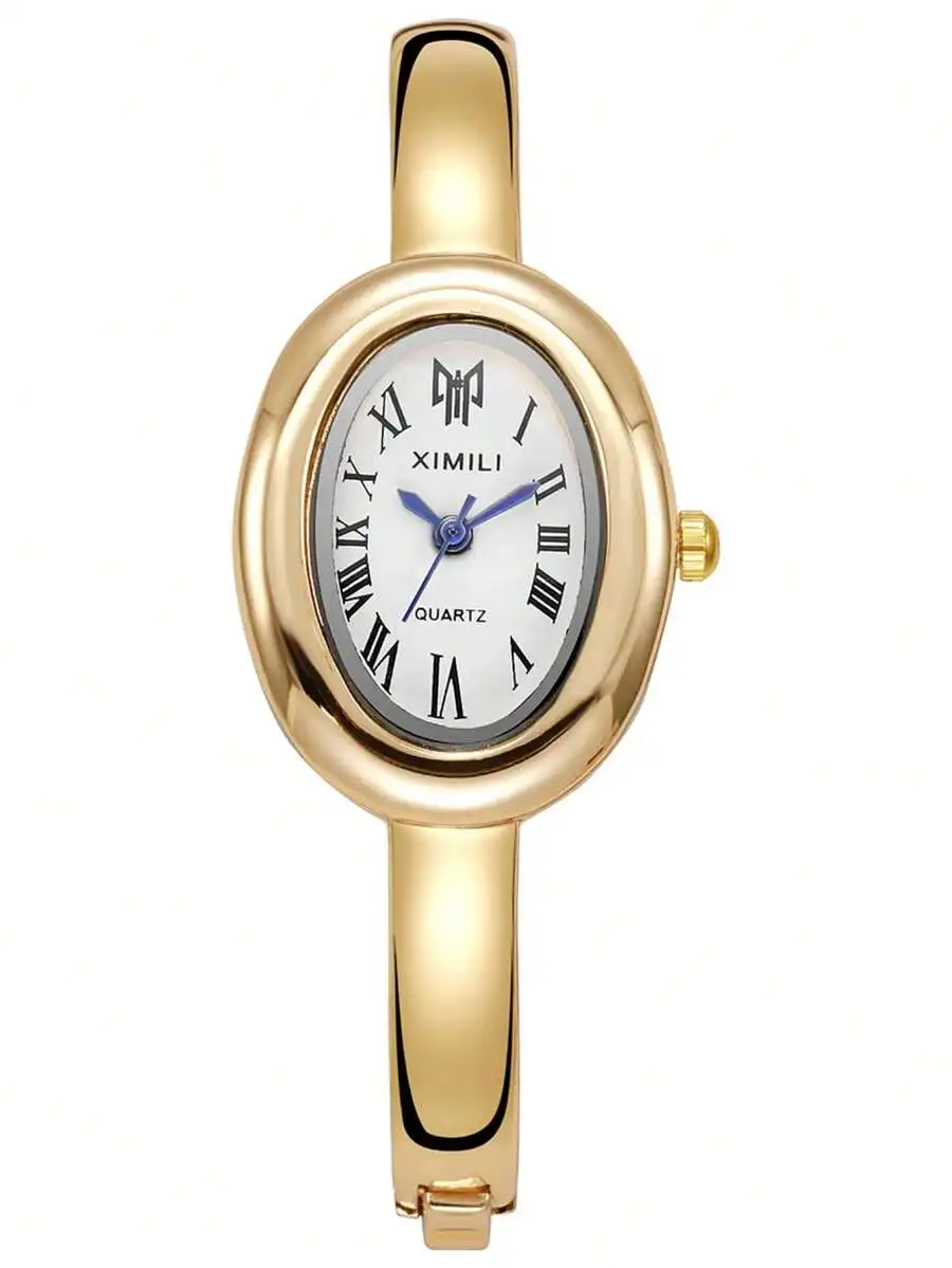 3 PiecesWomen's Watch Set, Including Stainless Steel Strap, Gold Quartz Watch, Elegant Oval Case And Dial - A Minimalist Luxury