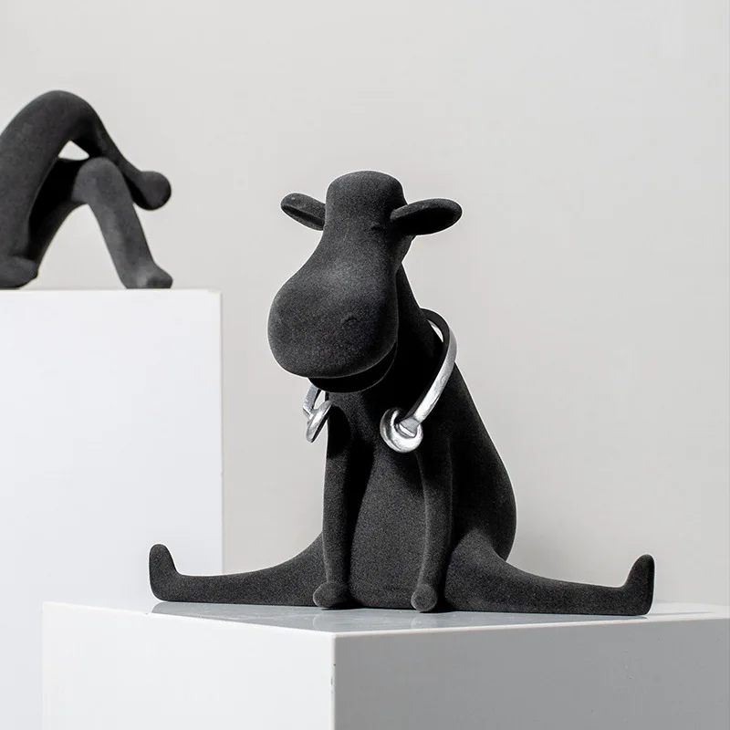 

Modern simple earphones donkey flocking cartoon animal table top ornament children's room high-end art decoration