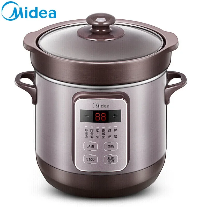 

1.8L Redware Electric stew pot Domestic purple clay saucepan stew pot Intelligent cooking porridge soup Electric slow cooker