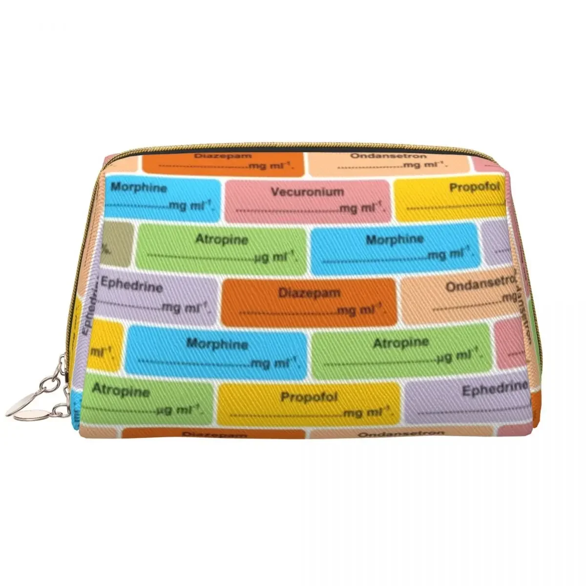 

Anesthesia Drug Label Pattern Doctor Nurse Medicine Toiletry Bag for Women Cosmetic Makeup Organizer Beauty Storage Dopp Kit