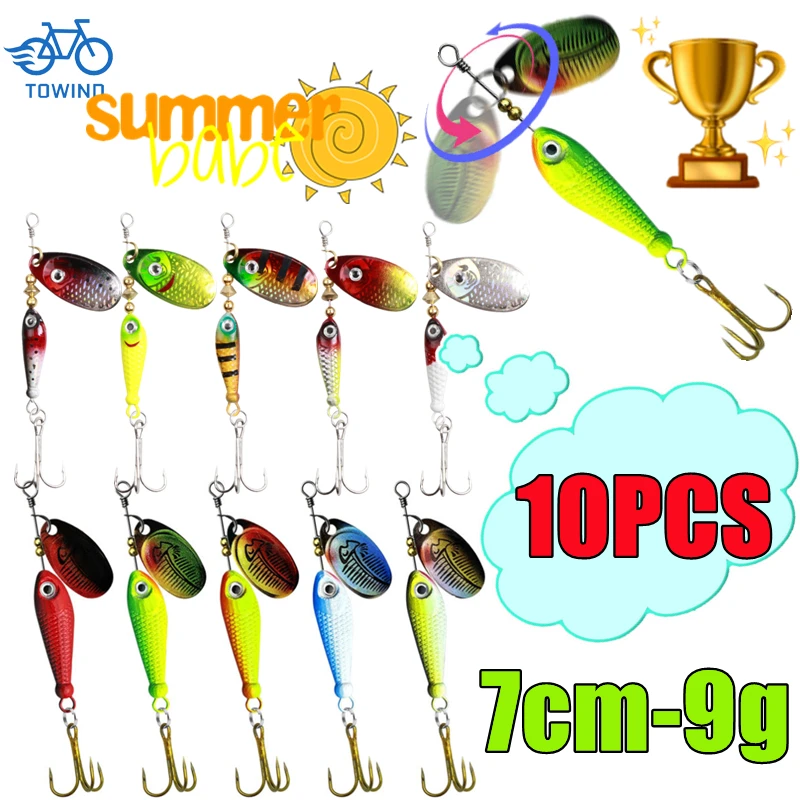 جديد 5/10 قطعة الصيد سبينر الطعم 9 جرام/7 سنتيمتر ملعقة إغراء المعادن الطعوم خطاف ثلاثي Isca الأسماك الاصطناعية المتذبذب المغذية الكارب سبينيربايت #1