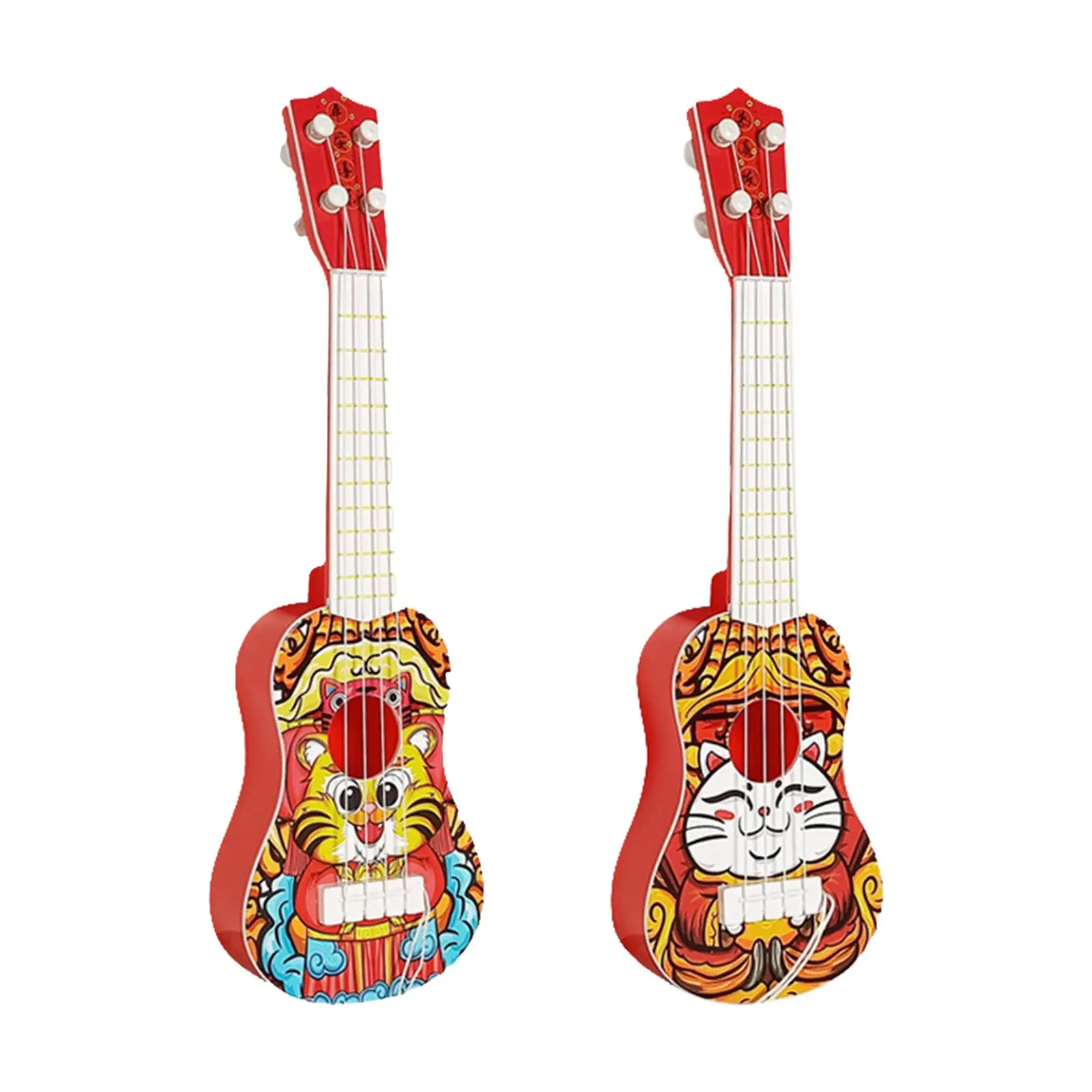 Simulation Ukulele Toy Acoustic Toy Early Educational ,4 Strings Developmental Cartoon for Children