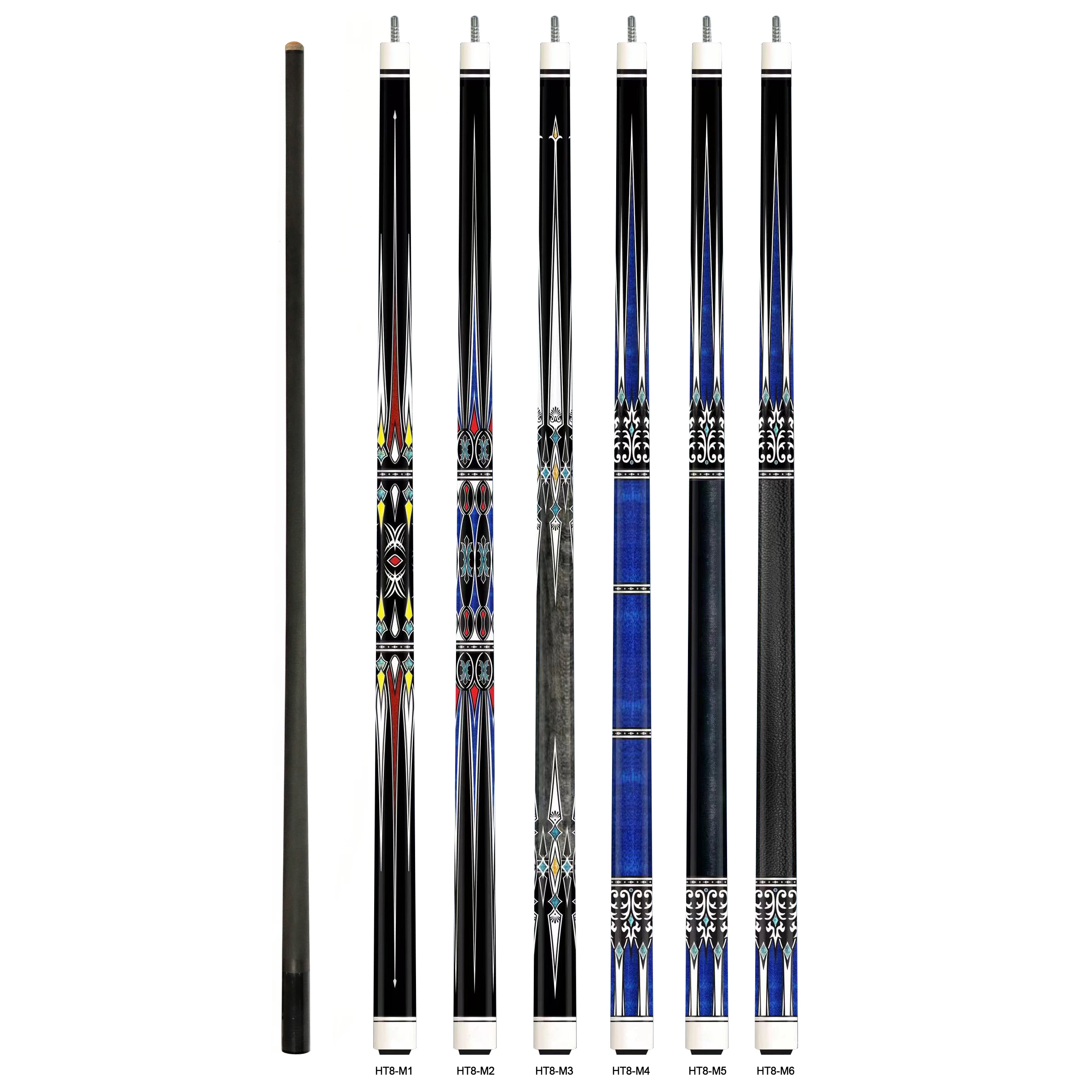 Professional Handmade 1/2-PC 58 Inch 12.5mm Tip Carbon Shaft Maple Butt Billiard Cues for Sale