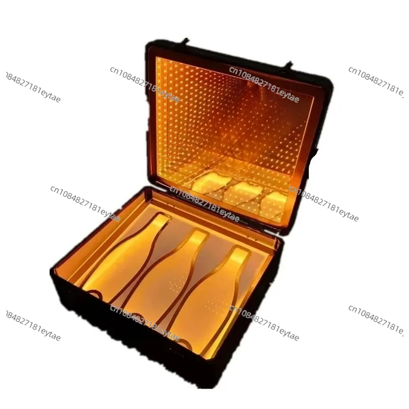 Luxury 3 Bottles LED Champagne Set Wine Bottle Box, Bar Nightclub Lounge Display Rack Decorator