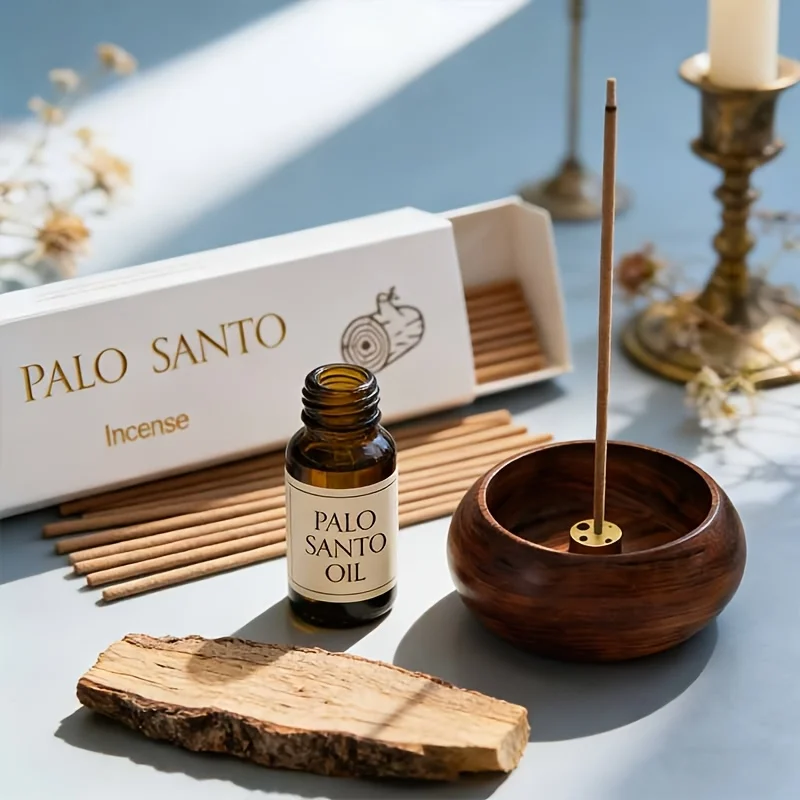 Approximately 35 Sticks/Box of Peruvian Sacred Wood Essential Oil Liquid-Soaked Incense Sticks, Thickened with a Diameter of 0.3cm, Wood-Scented, for Yoga, Meditation, Spa, Fragrance, Incense Sticks for Aromatherapy, Cleansing Negative Energy