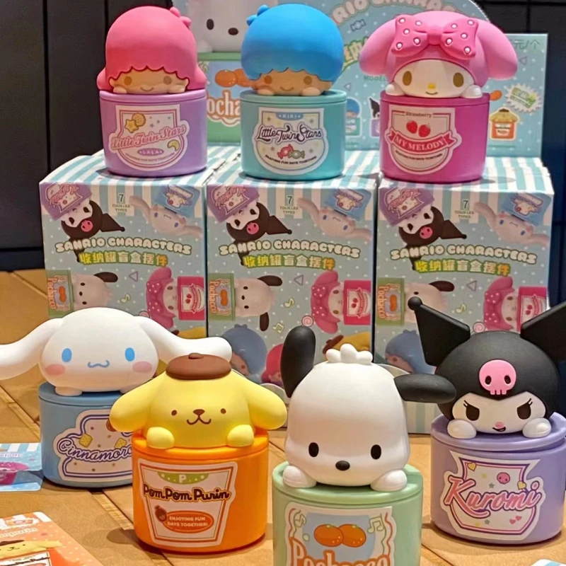 

MINISO Sanrio Blind Box Storage Jar Decoration Kuromi Pachacco Cinnamoroll My Melody Kawaii Anime Peripheral Children's Toy Gift