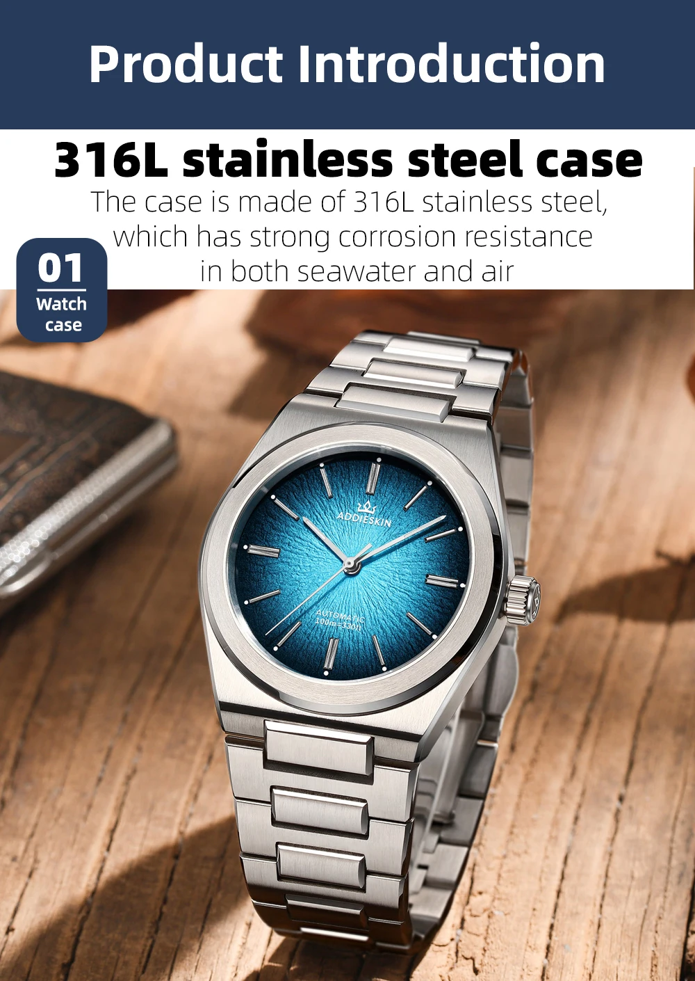 AKZENT Exclusive Orologio da uomo blu argento analogico al quarzo in