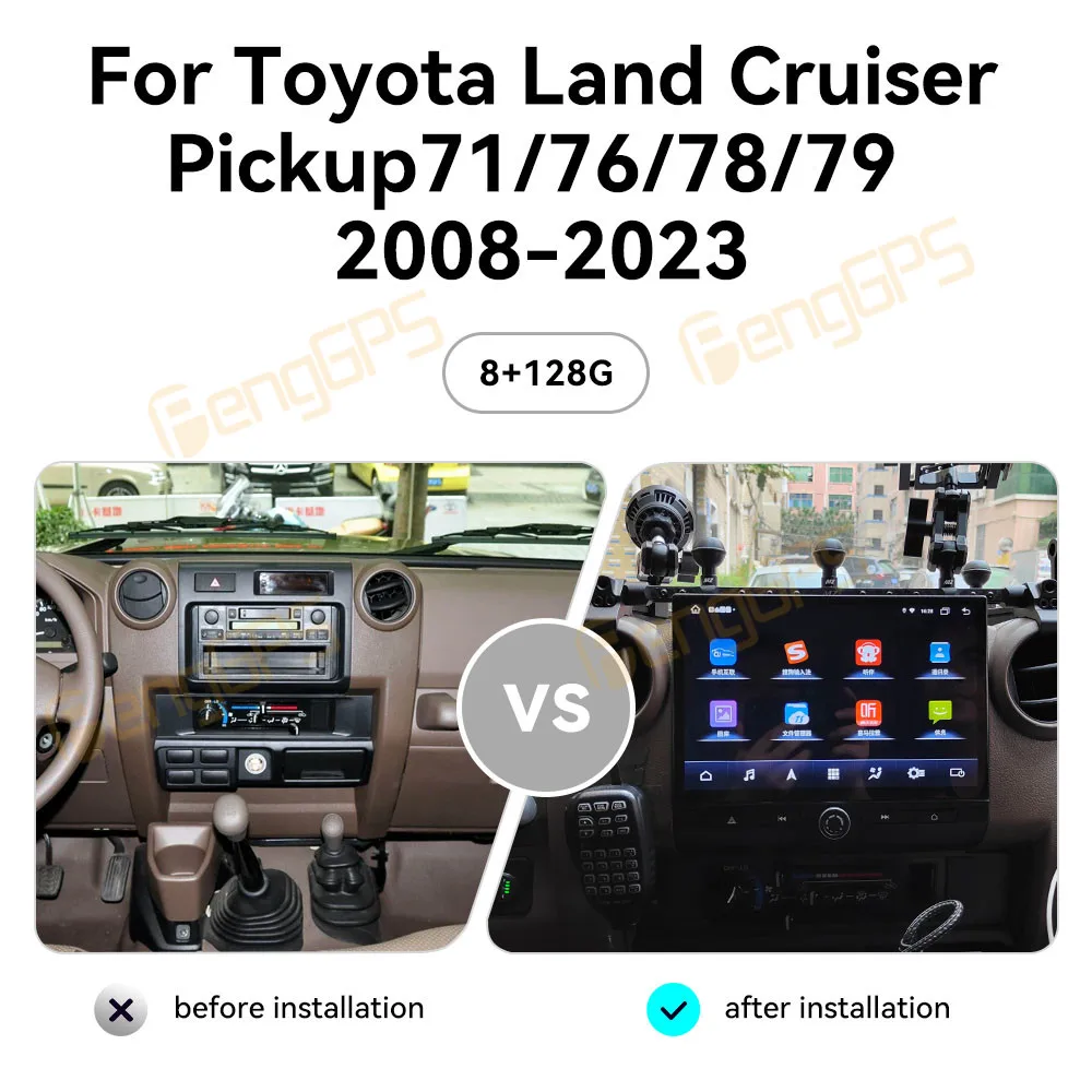 For Toyota Land Cruiser Pickup 71 76 78 79 2008-2023 Android Car Radio Multimedia Video radio Stereo GPS Navigation Head Unit