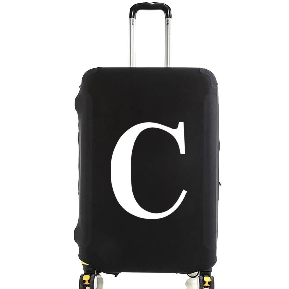 Unisex Luggage Cover 18-32 Inch Fashion White Letter Series Pattern Trolley Suitcase Elastic Dust Bags Case Travel Accessories