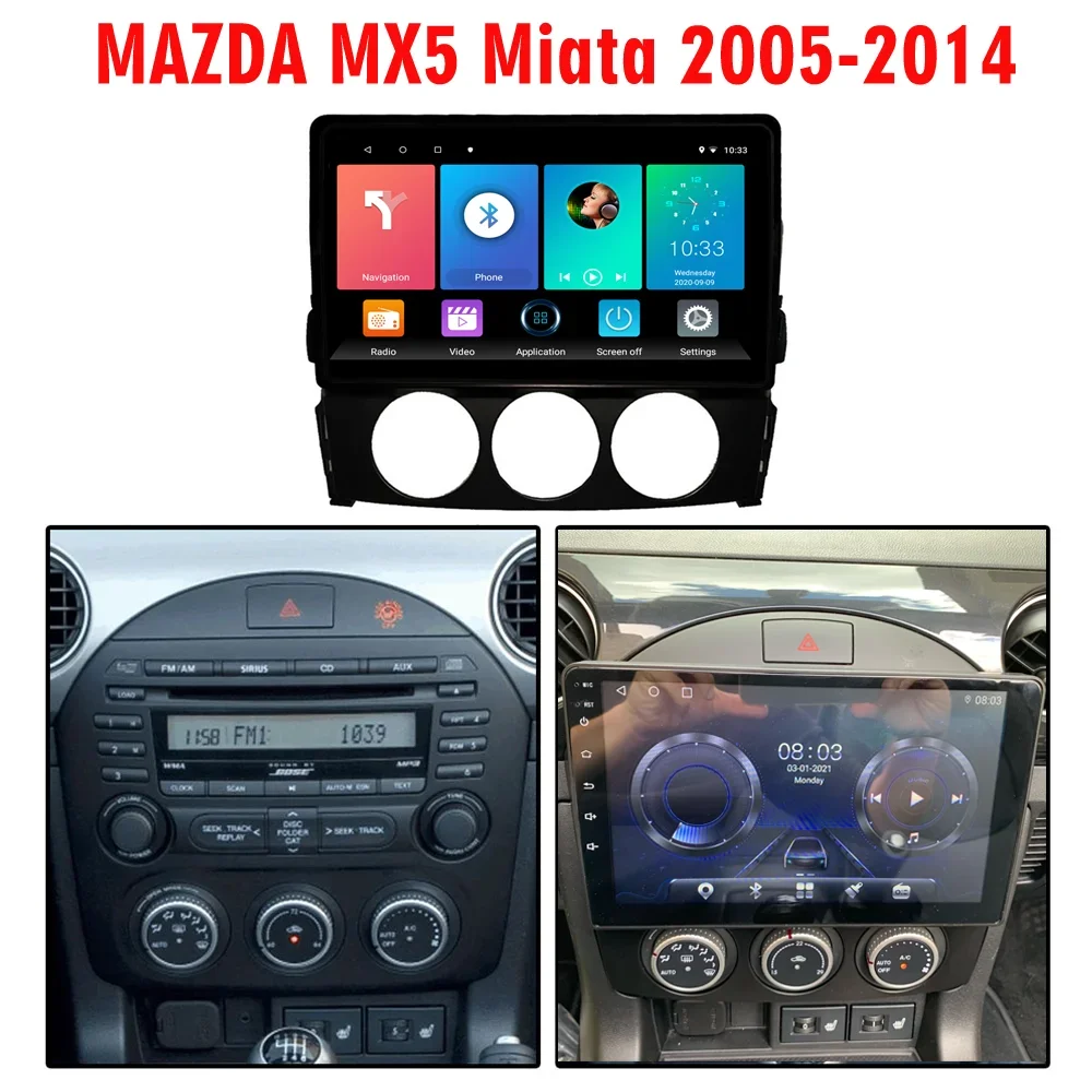 8G+128G Car Radio For MAZDA MX5 Miata 2005-2014 Stereo Navigation GPS Multimedia Video Carplay Autoradio 4G WIFI Headunit 8 Core