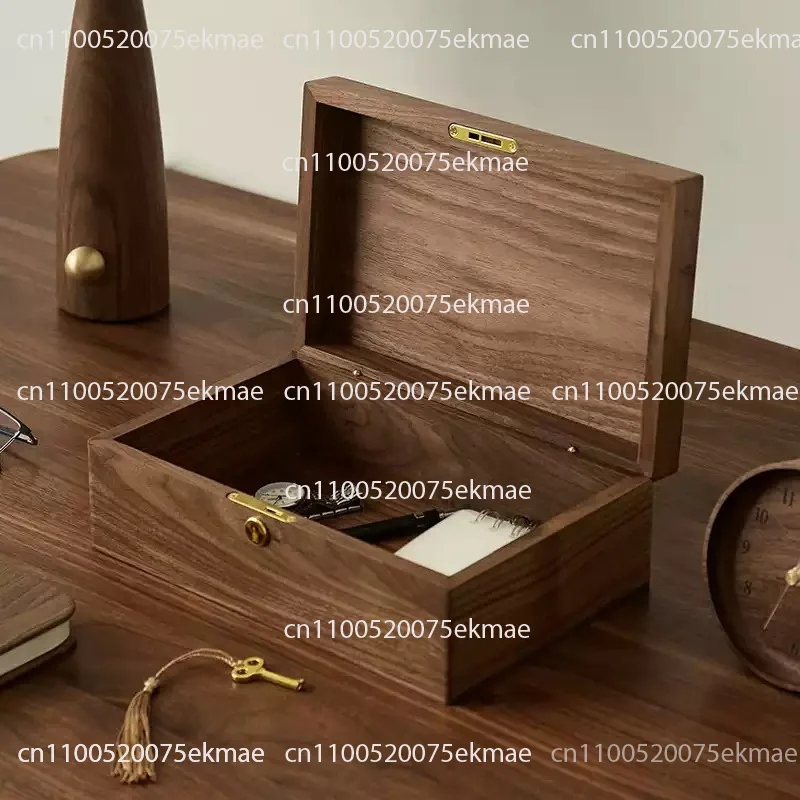 Walnut Vintage Storage Box, Jewellery Box, Lockable Box