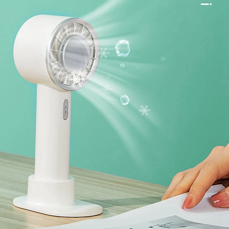 Портативный ручной вентилятор, портативный вентилятор, полупроводниковый охлаждающий аккумулятор 2200 мАч, USB, перезаряжаемый, белый