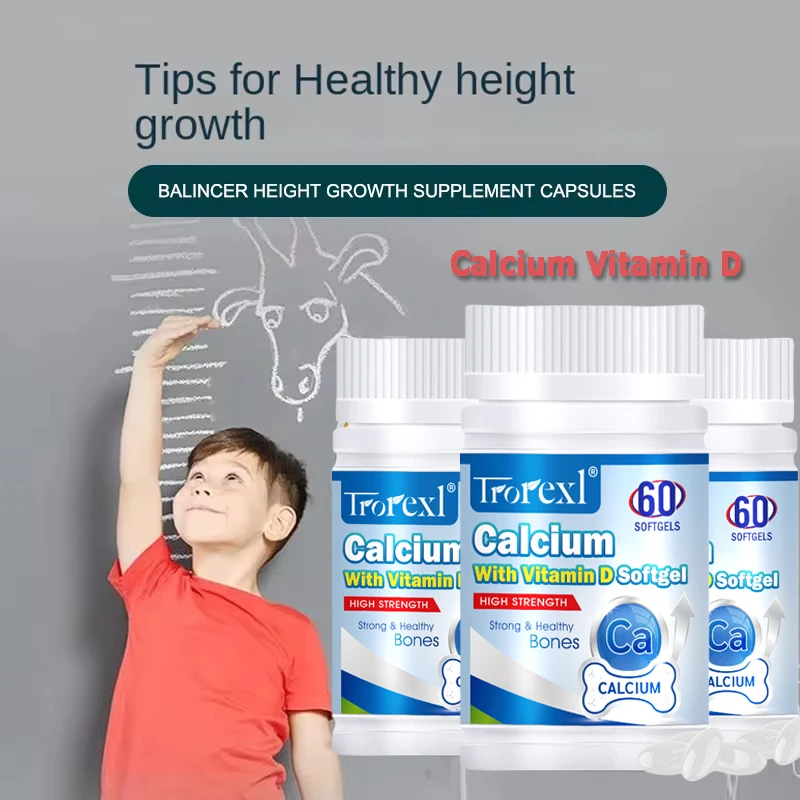 Calcium Vitamin D3 Balancer Bone Growth- For Kids,Teens and Adults to Increase Height, Improve Bone Density,Support Joint Health