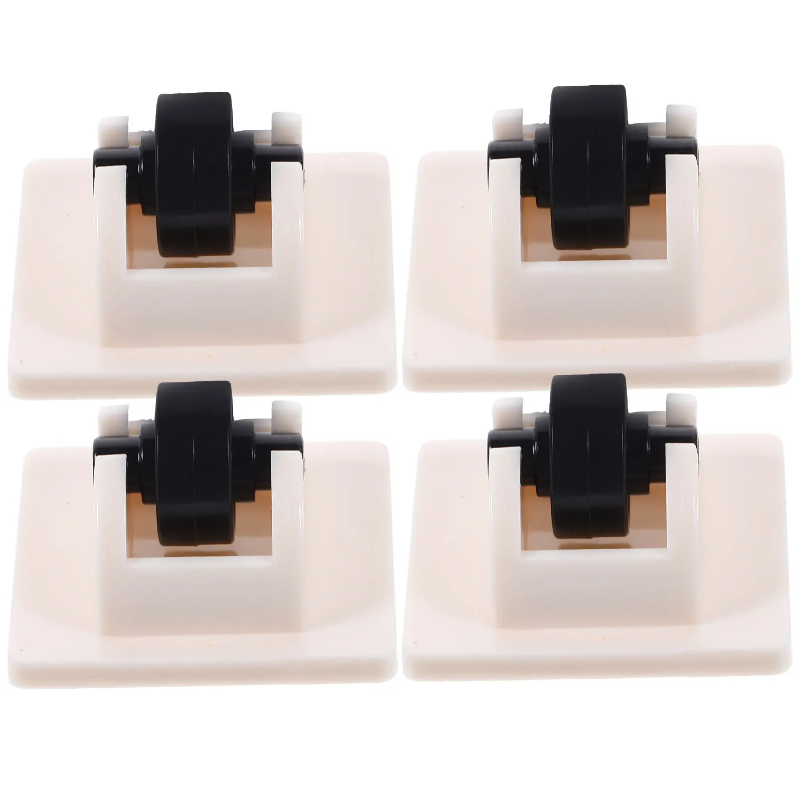 4Pcs Self Adhesive Mini Caster Wheels Non Swivel Plastic Small Wheels for Trash Can Storage Bin Easy Stick on Heavy Duty Floor